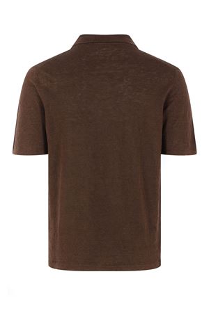 Polo in lino color marrone ROBERTO COLLINA | 261MYA2002408